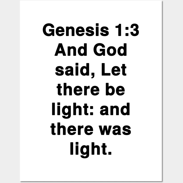 Genesis 1:3 King James Version Bible Verse Typography Wall Art by Holy Bible Verses